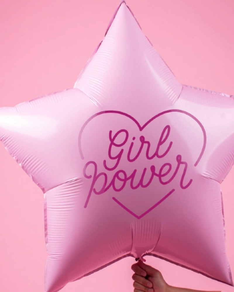 Большой фольгированный шар звезда Girl Power