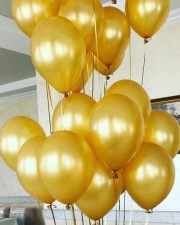 Облако шаров золотых металлик 15 шт