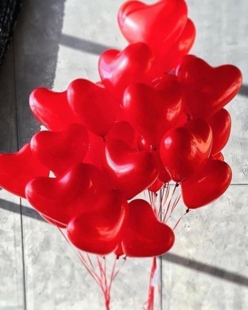 Облако шаров Пламенное Сердце 15 шт