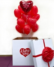 Коробка с воздушными шарами I LOVE YOU