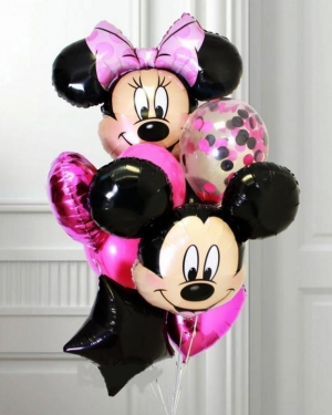 Фонтан из шаров Микки и Минни