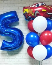 Композиция из шаров Тачки с цифрой