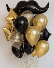 Фонтан из шаров Усы в золоте