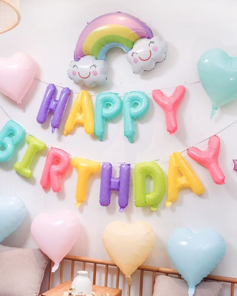 Фольгированная надпись Happy Birthday