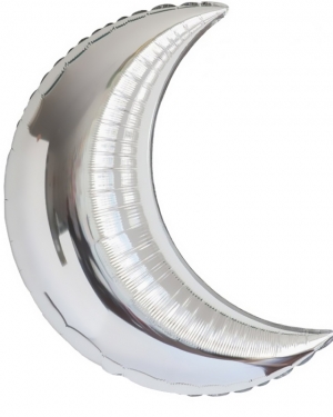 Фольгированный шар полумесяц серебряный