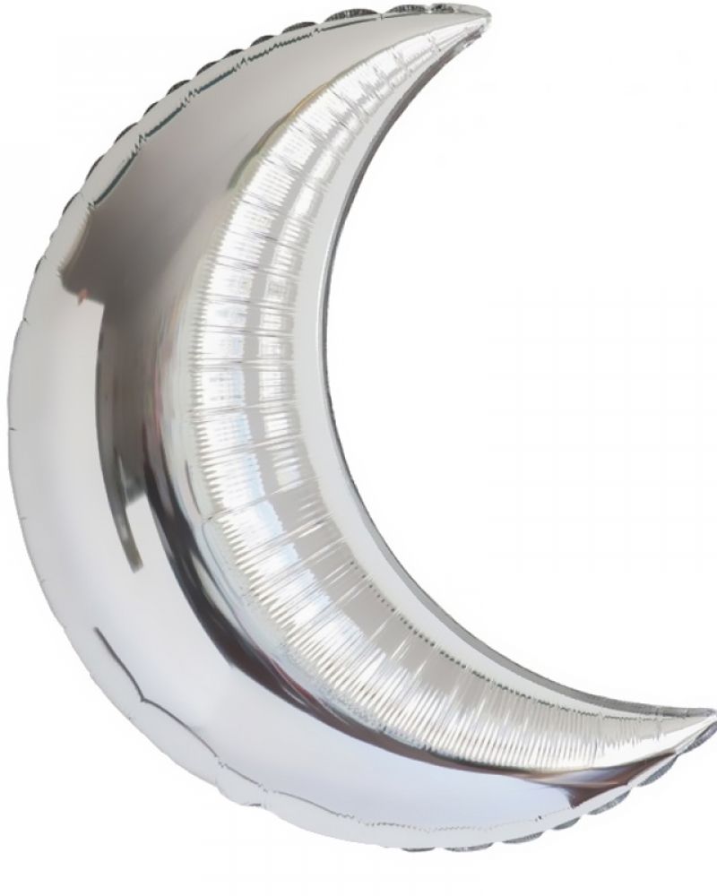 Фольгированный шар полумесяц серебряный