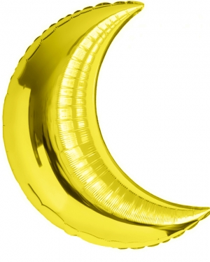 Фольгированный шар полумесяц золотой