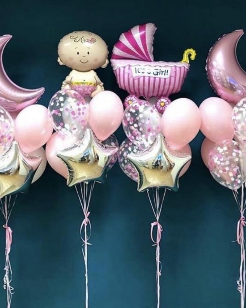 Набор воздушных шаров на выписку для девочки №2