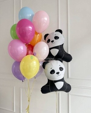 Шары девочке на день рождения с пандами