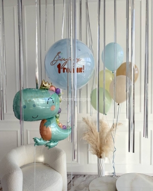 Шары мальчику на 1 годик с динозавром