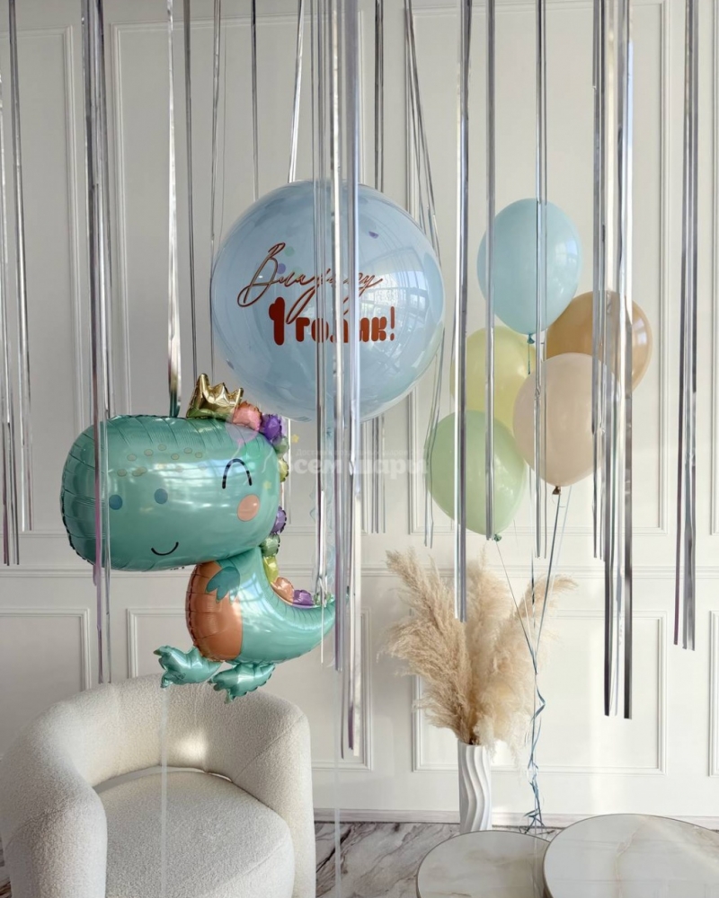 Фонтан из воздушных шаров Енот