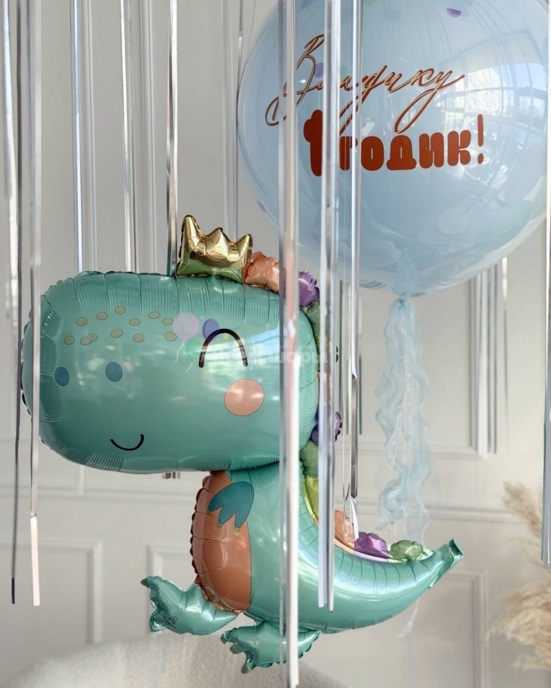 Фонтан из воздушных шаров Енот