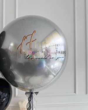 Шары мужчине на день рождения "Черное серебро"