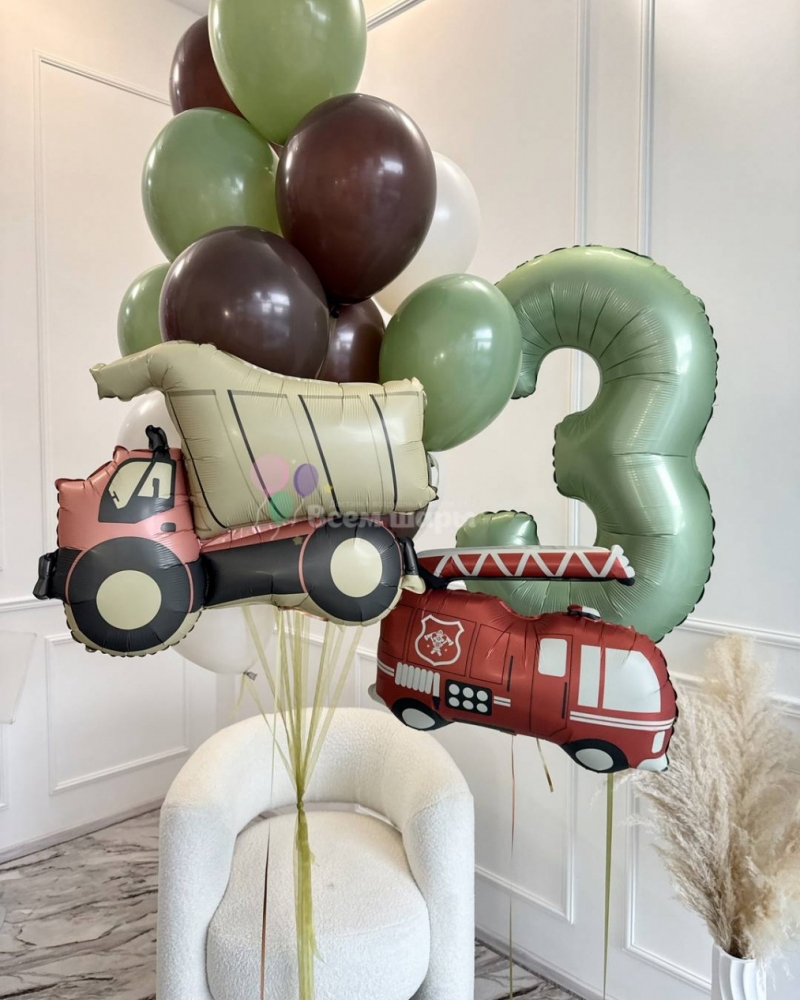 Фонтан из воздушных шаров Енот