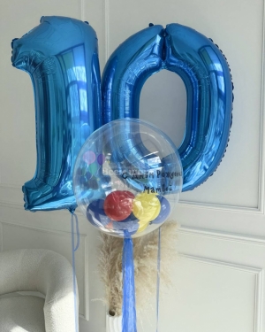 Шары мальчику на 10 лет с Баблс шаром