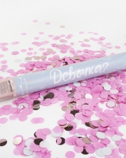 Пневмохлопушка (12/30 см), Гендер Пати, Конфетти тишью, Круги, Розовый, 1 шт.