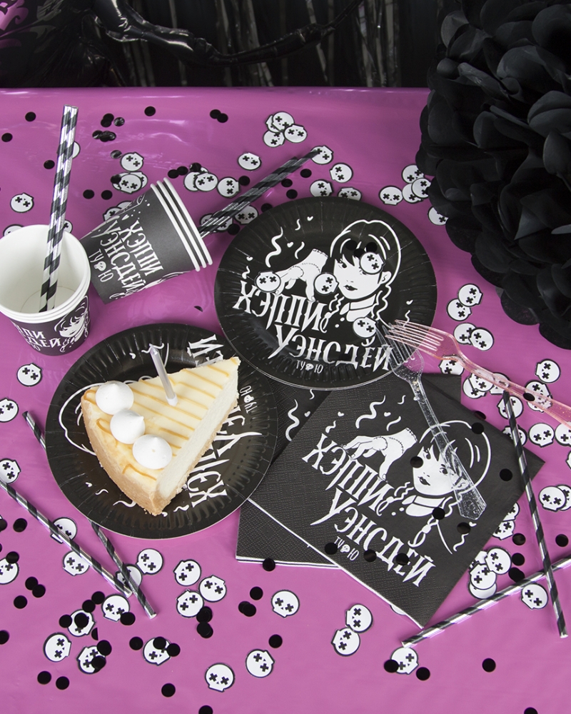 Салфетки, Мрачная стори, Черный, 33*33 см, 20 шт.