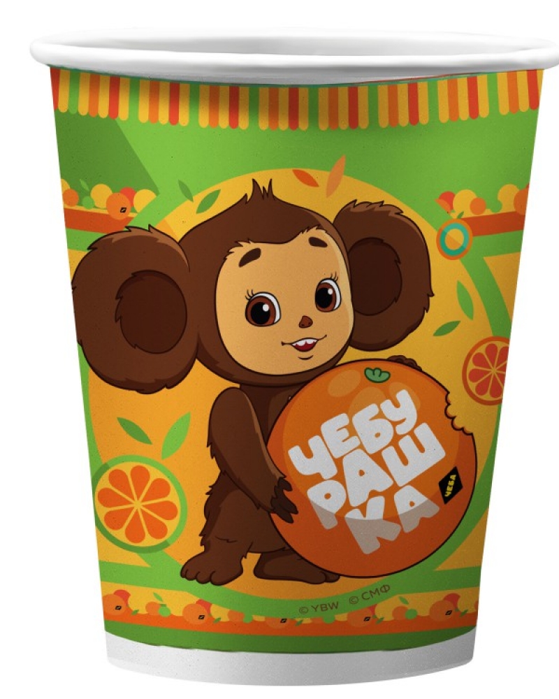 Стаканы (250 мл) Чебурашка, 6 шт.