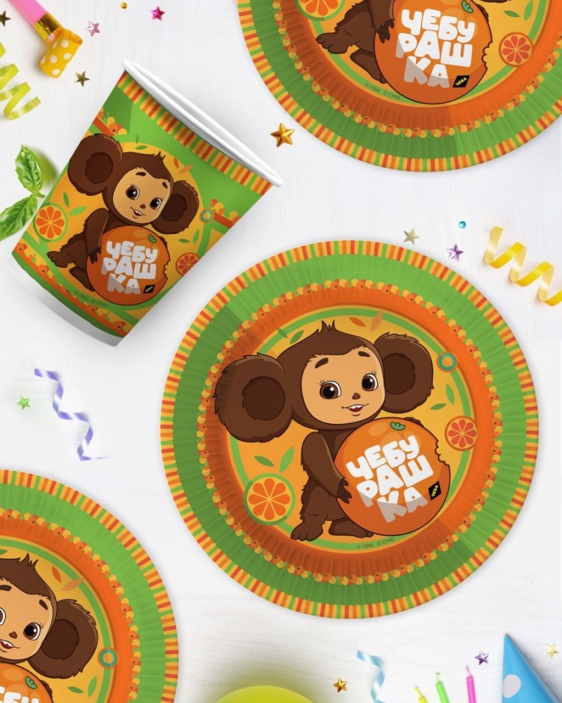 Тарелки 18 см Чебурашка, 6 шт.