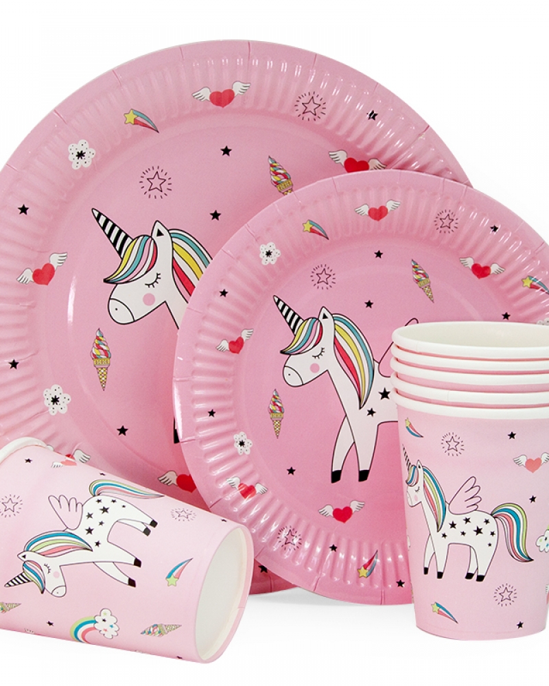 Стаканы (250 мл) Радужный единорог, Розовый, 6 шт.