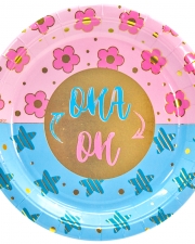 Тарелки 23 см Гендер Пати, Голубой/Розовый, 6 шт.