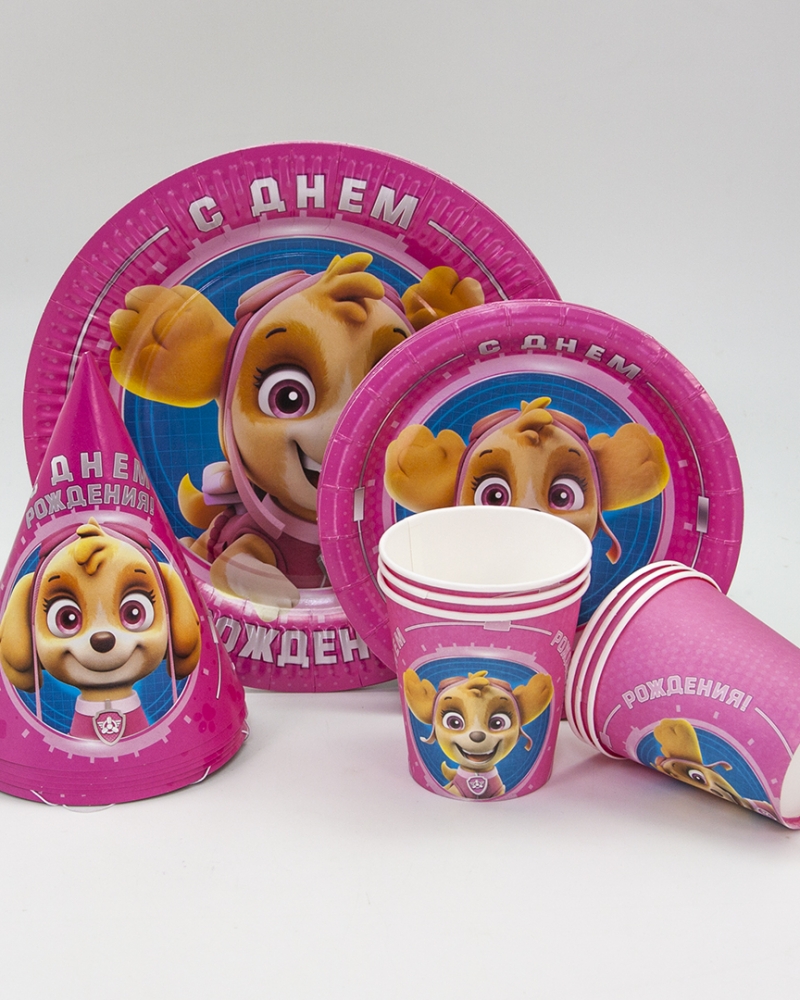 Стаканы (250 мл) Щенячий Патруль, Розовый, 6 шт.