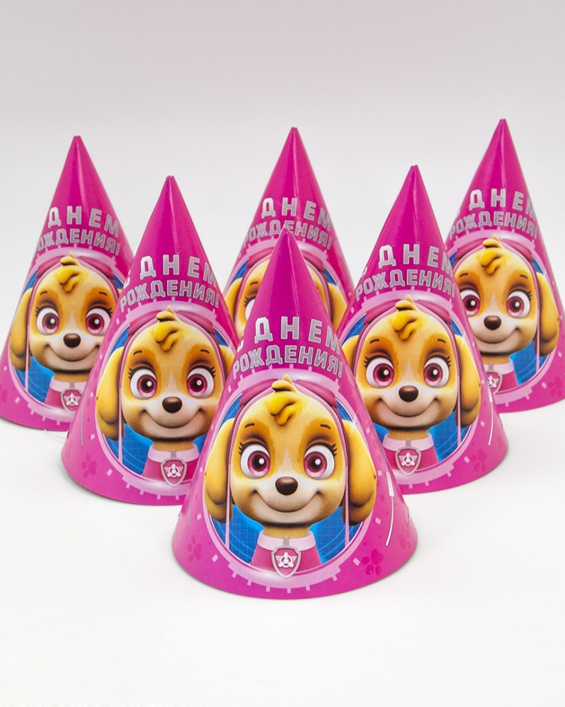 Колпаки, Щенячий Патруль, Розовый, 6 шт.