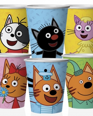 Стаканы (250 мл) Три Кота, Играем вместе, 6 шт.