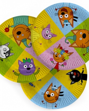 Тарелки 18 см Три Кота, Играем вместе, Друзья, 6 шт.