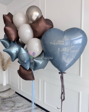 Шары для девушки на день рождения с большим сердцем