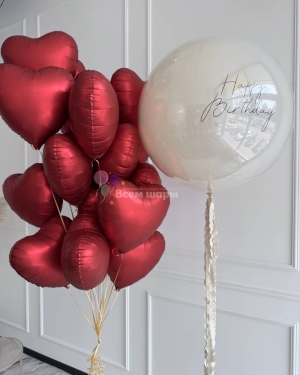 Шары-сердца на день рождения для девушки
