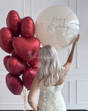 Шары-сердца на день рождения для девушки