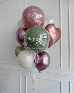 Фонтан из шаров для девушки на день рождения