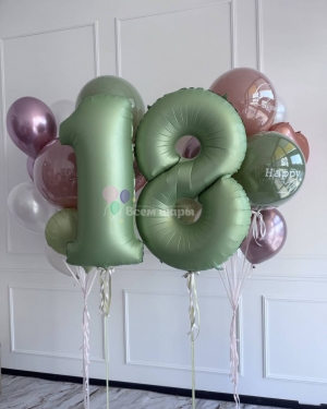 Шары для девушки на 18 лет с цифрами
