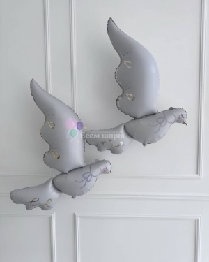 Шары для девушки с голубями