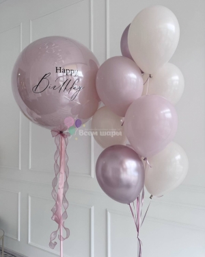 Шары нежно-розовые для девушки на день рождения