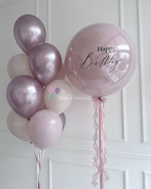 Шары нежно-розовые для девушки на день рождения