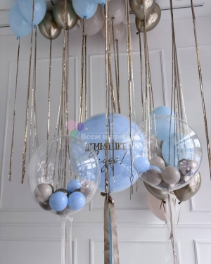 Шары для мальчика на день рождения с шарами под потолок