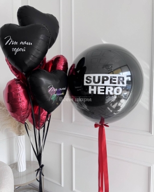 Шары для мальчика на день рождения с маской супергероя