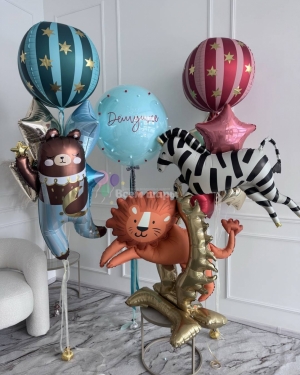 Шары для мальчика на день рождения со зверюшками