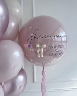 Шары на выписку для девочки розовые