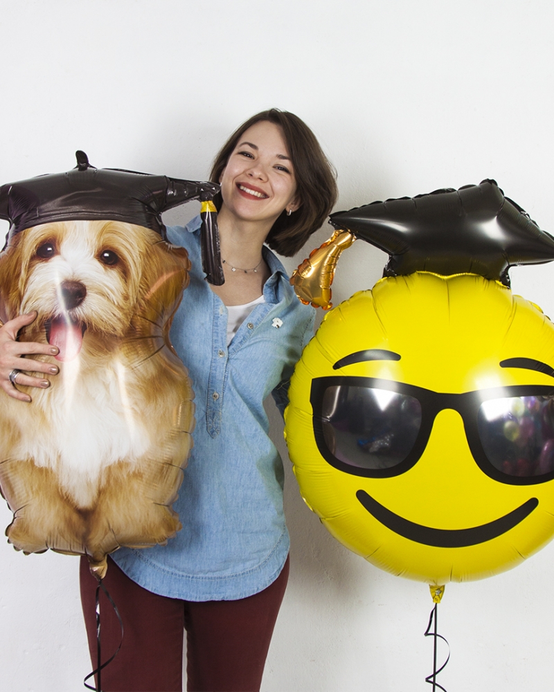 Шары Смайл Выпускник и Собака