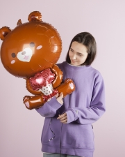 Шар Мишка с букетом