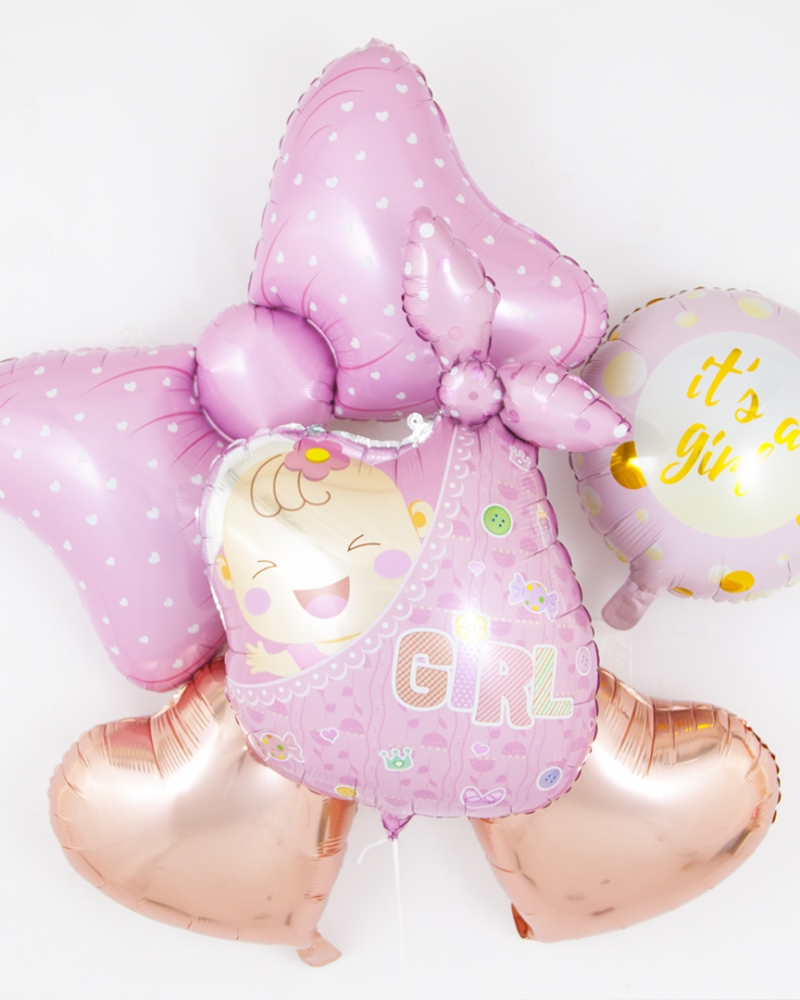 Набор шаров на выписку девочки "Бант"