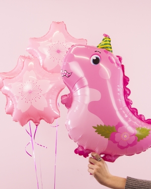 Шары Динозаврик в колпачке для девочки