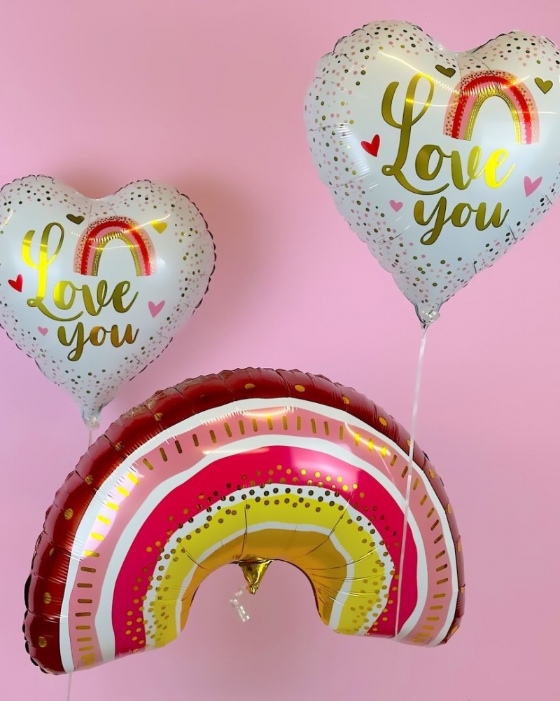 Шары Радуга и Сердца Бохо