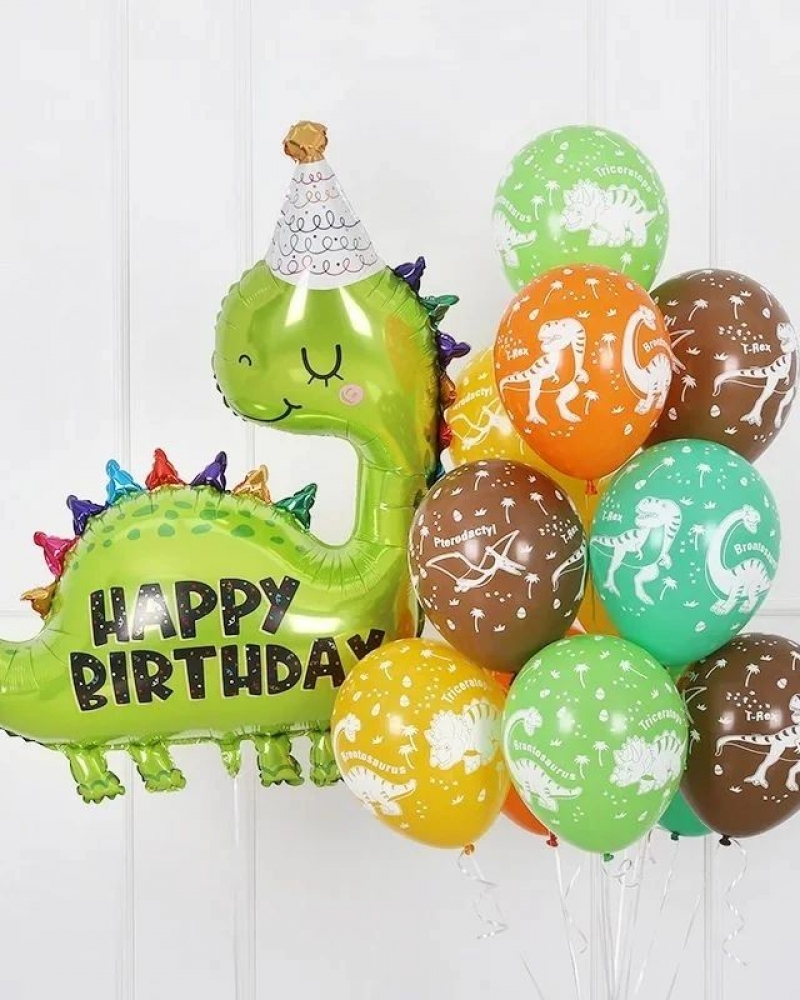 Шары "Динозаврик в колпачке"