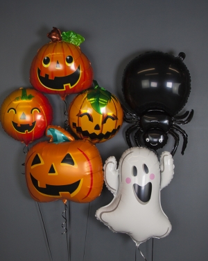 Шары "Привидение, тыквы и паук"
