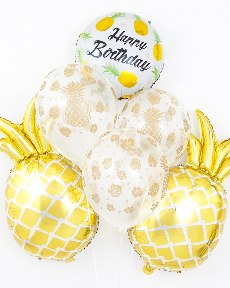 Шары "Золотые ананасы" на день рождения