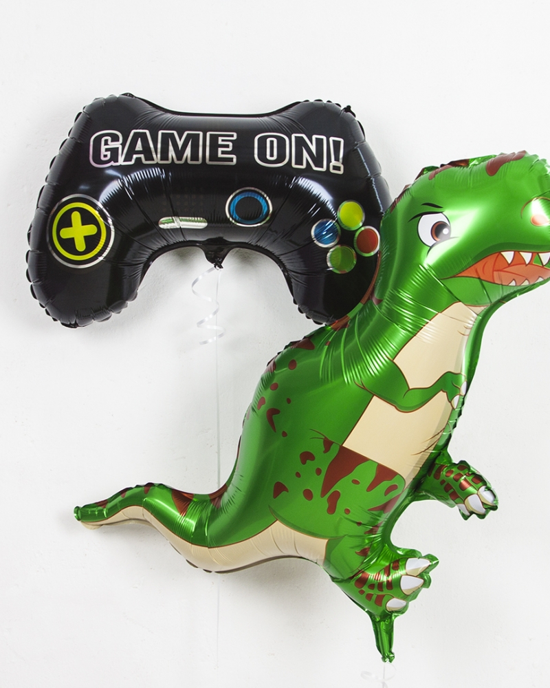 Набор шаров "Геймпад и Тираннозавр"